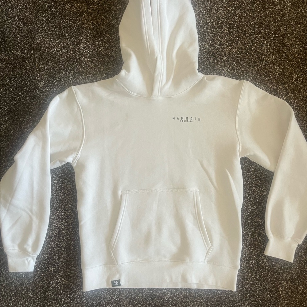 Classic White Sweater with Hood and Long Sleeves